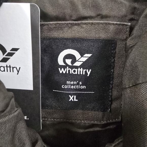 Whattry Men’s Utility Jacket XL Brown Hooded Military Field Coat Cargo Casual - Picture 5 of 16